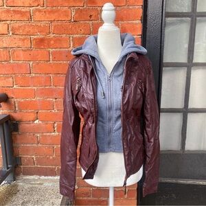 faux leather bomber jacket